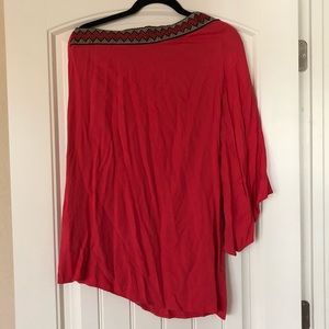 One shoulder coral dress